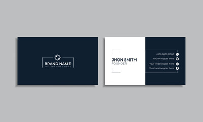 Professional business card design unique business card template fresh card minimal design White and Blue own design simple design vector illustrator visiting card name card	