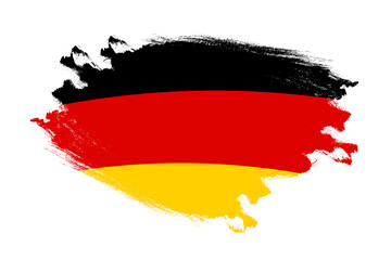 Abstract stroke brush textured national flag of Germany on isolated white background