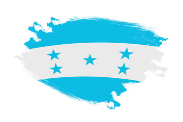Abstract stroke brush textured national flag of Honduras on isolated white background