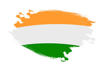 Abstract stroke brush textured national flag of India on isolated white background