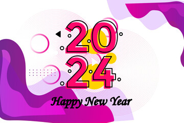 2024 Happy new year. 2024 Abstract background. Holiday greeting card design. Vector illustration.