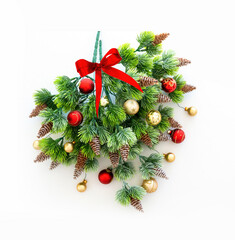 New Year's bouquet - an original image for a greeting card or elements for decoration.