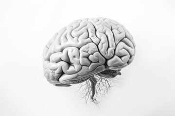 Illustration of a black and white representation of a human brain, created using generative AI