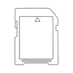 Memory card storage in doodle vector style, sd card