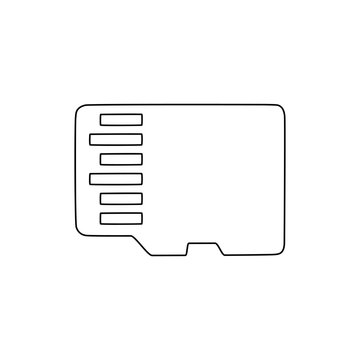 recommend clip art: Memory card storage in doodle vector style, sd card