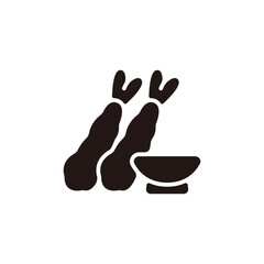 Tempura icon.Flat silhouette version.