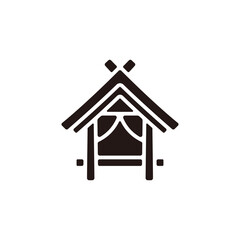 Shinto shrine icon.Flat silhouette version.