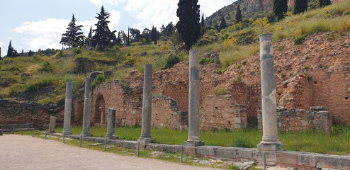 Portique des Athéniens à Delphes en Grèce, Europe