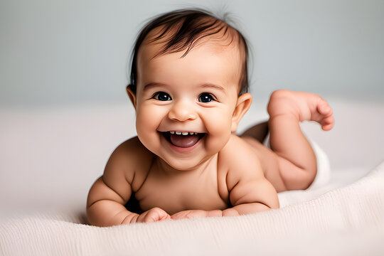 baby with big smile Generative Ai