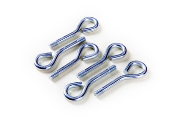 steel screws on a white background