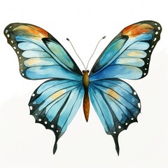 blue butterfly isolated on white, AI Generated