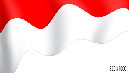 Indonesian country flag realistic independence day background. Indonesia commonwealth banner in motion waving, fluttering in wind. Festive patriotic HD format template for independence day