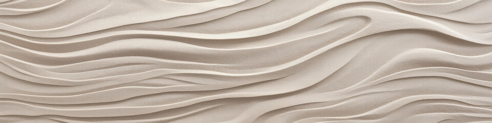 Closeup Of The Textured Sandy Pattern On Beach. Panoramic Banner