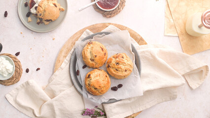Scones with Strawberry Jam and Clotted Cream