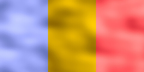 Obraz premium Flag of Chad. 2:3 Proportions. Original to scale. Chadian special flag. Metallic glamour design.