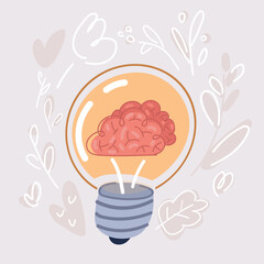 Vector illustration of Symbol of creativity, creative idea, mind, thinking.