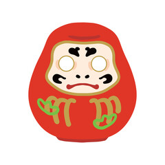 白目のだるま　赤松　イラスト