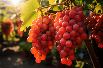 red grapes on vine