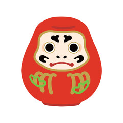 黒目のだるま　赤松　イラスト