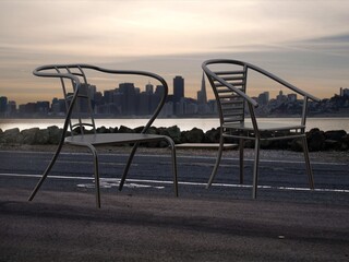 Fototapeta premium Exterior Metal Chair 3D model