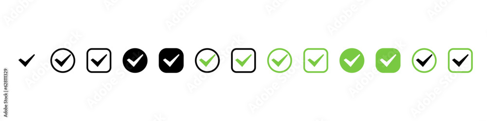 Canvas Prints check mark. check mark vector icon collection. check marks. checkmarks black and green colors. tick.