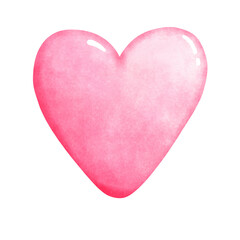 Watercolor Pink Hart. PNG file format isolated on transparent background