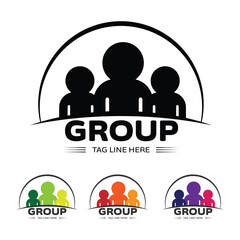 Group logo vector, Silhoutte, Team, People, Family, Unity, Union, Flat vector, Isolated illustration, Simlpe Logo, icon, symbol, colorful, employee, moderen design.