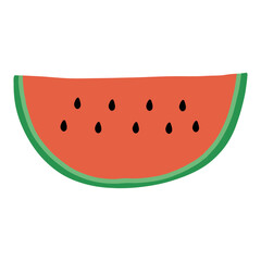 Cute hand-drawing watermelon slices 