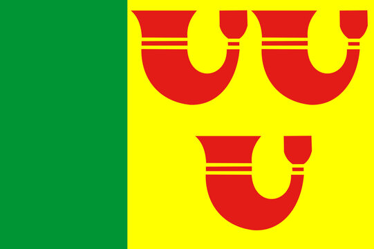 Flag of Heeze-Leende Municipality (North Brabant or Noord-Brabant province, Kingdom of the Netherlands, Holland) Heeze Leende