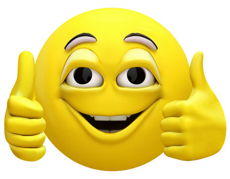 Naklejki funny yellow smiley face with thumbs up