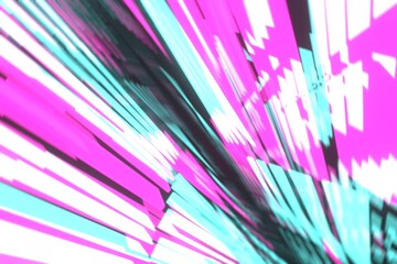 Abstract fluorescent hyperspace neon background, soft focus. 3D Rendering.