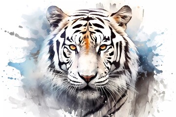 tiger art illustration color, Generated ai, generative, ai
