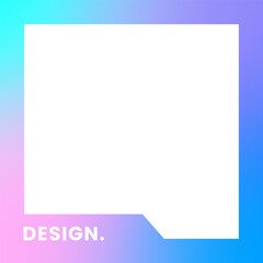 Colorful square gradient background. Social media frame vector illustration.