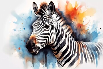 Fototapeta na wymiar Drawing of Zebra, sketch of african mammal illustration, Generated ai, generative, ai