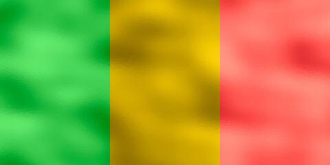 Fototapeta premium Flag of Mali. 2:3 Proportions. Original to scale. Malian special flag. Metallic glamour design.