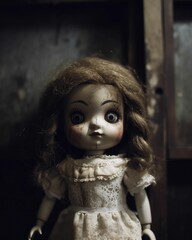 Creepy doll with soulful eyes 