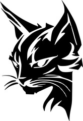 Obraz premium Wildcat | Black and White Vector illustration