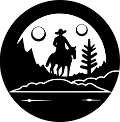 Fototapeta premium Western | Minimalist and Simple Silhouette - Vector illustration