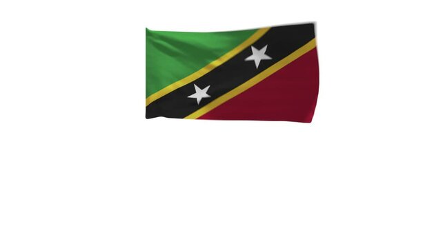 3D rendering of the flag of Saint Kitts and Nevis waving in the wind.