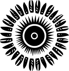 Boho - Black and White Isolated Icon - Vector illustration
