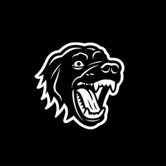 Dog | Black and White Vector illustration
