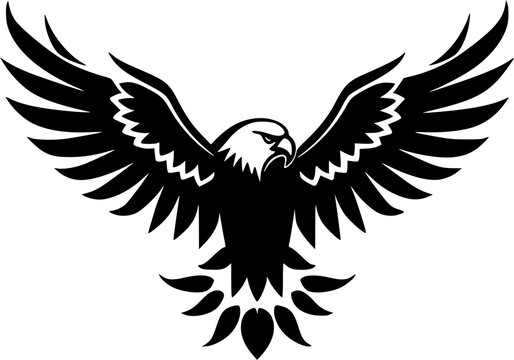Eagle - Black and White Isolated Icon - Vector illustration