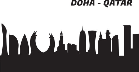 downtown cityscape qatar vector image