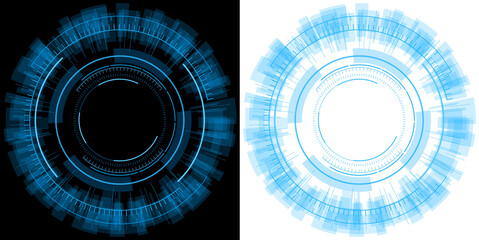 Hud hologram blue circle futuristic technology abstract with transparent background