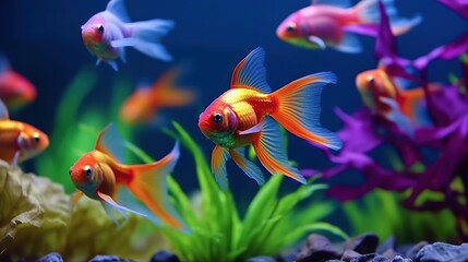 colorful ornamental fish in the aquarium genetare ai