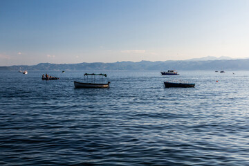 Boats at Ohrid lake, North Macedonia