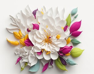 Flower background for beauty, cosmetics, valentines Day, Minimal Beautiful Floral 3d Background. Generative Ai.