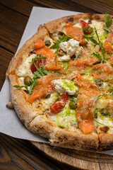 Delicious Italian pizza in the restaurant