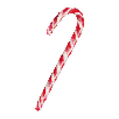 candy pixel cane isolated on white