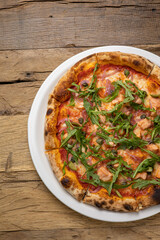 Delicious Italian pizza in the restaurant